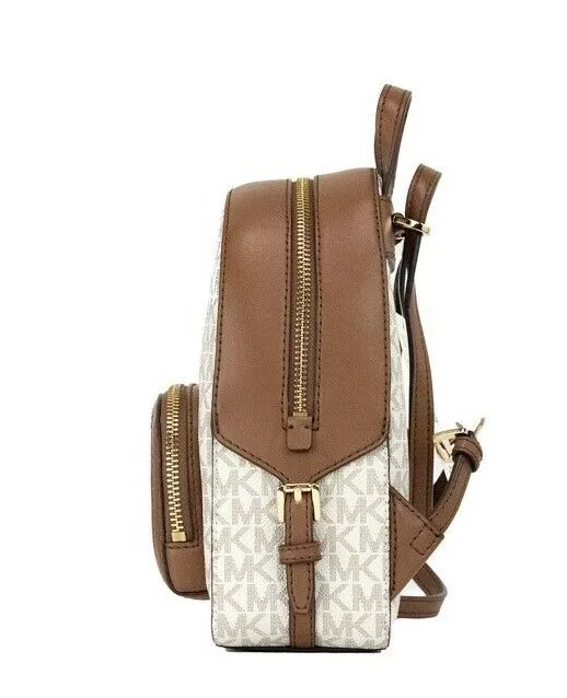 Michael Kors Jaycee XS Vanilla Signature PVC Zip Pocket Shoulder Backpack Bag Michael Kors Jaycee XS Vanilla Signature PVC Zip Pocket Shoulder Backpack Bag | Image 3