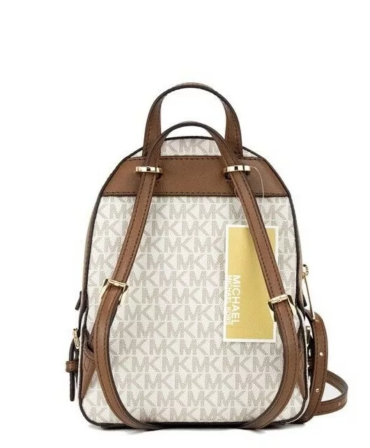 Michael Kors Jaycee XS Vanilla Signature PVC Zip Pocket Shoulder Backpack Bag Michael Kors Jaycee XS Vanilla Signature PVC Zip Pocket Shoulder Backpack Bag | Image 2