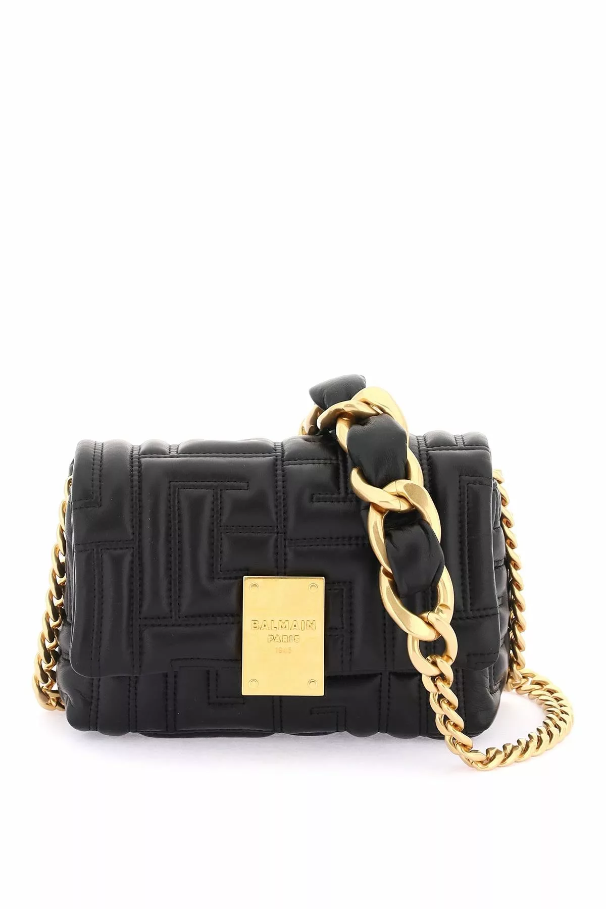 Balmain quilted leather mini 1945 soft bag Balmain quilted leather mini 1945 soft bag | Image 1