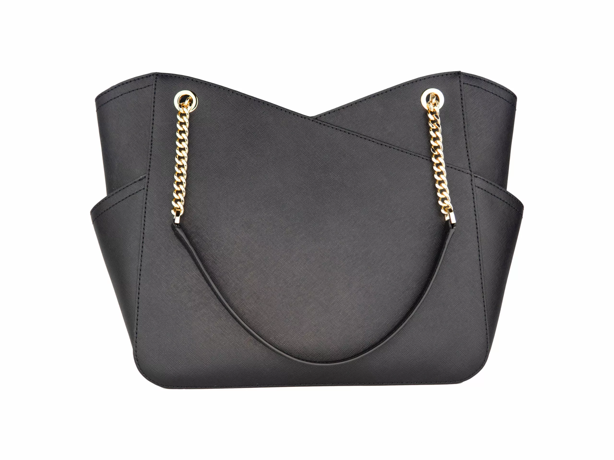 Michael Kors Jet Set Large Leather Black X Cross Chain Shoulder Tote Hand Bag Michael Kors Jet Set Large Leather Black X Cross Chain Shoulder Tote Hand Bag | Image 2
