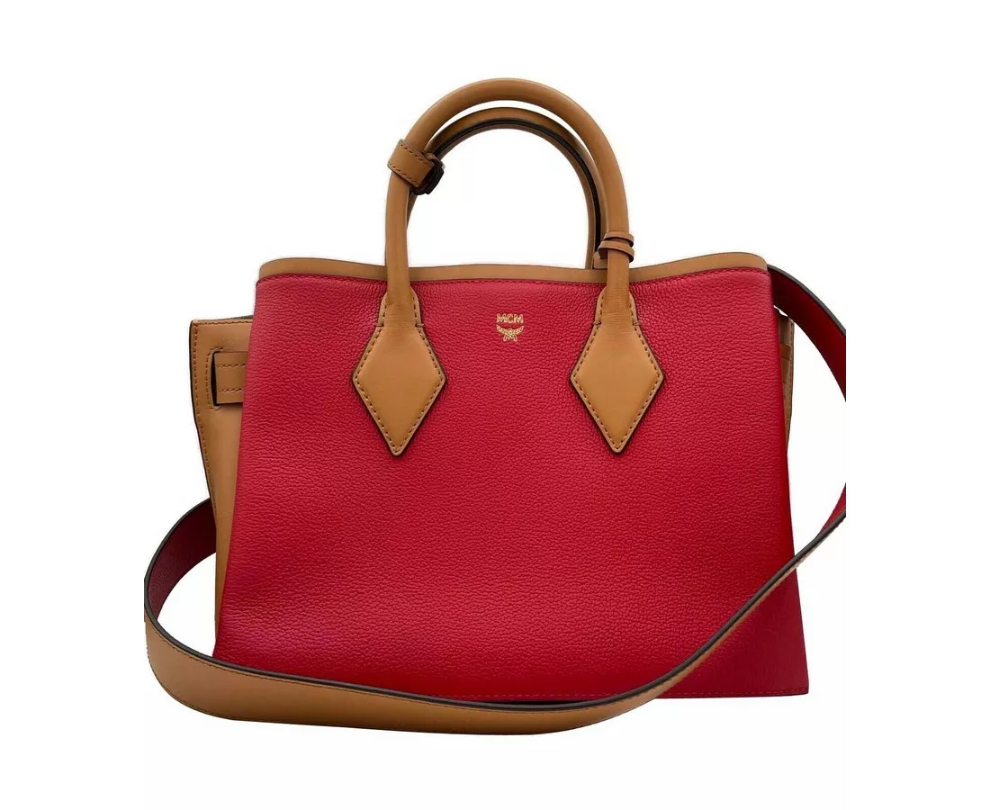 MCM Red Milano Ruby Leather Medium Tote Shoulder Bag MCM Red Milano Ruby Leather Medium Tote Shoulder Bag | Image 2