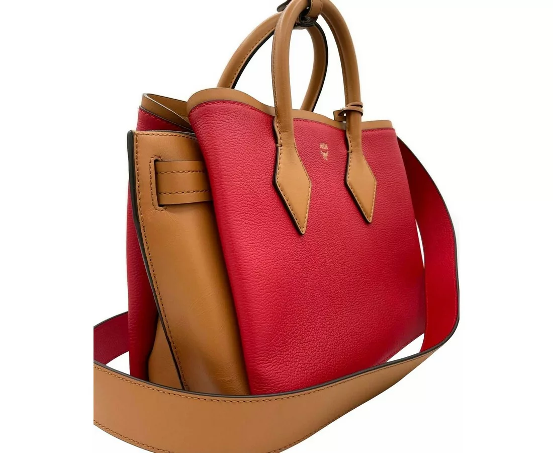 MCM Red Milano Ruby Leather Medium Tote Shoulder Bag MCM Red Milano Ruby Leather Medium Tote Shoulder Bag | Image 3