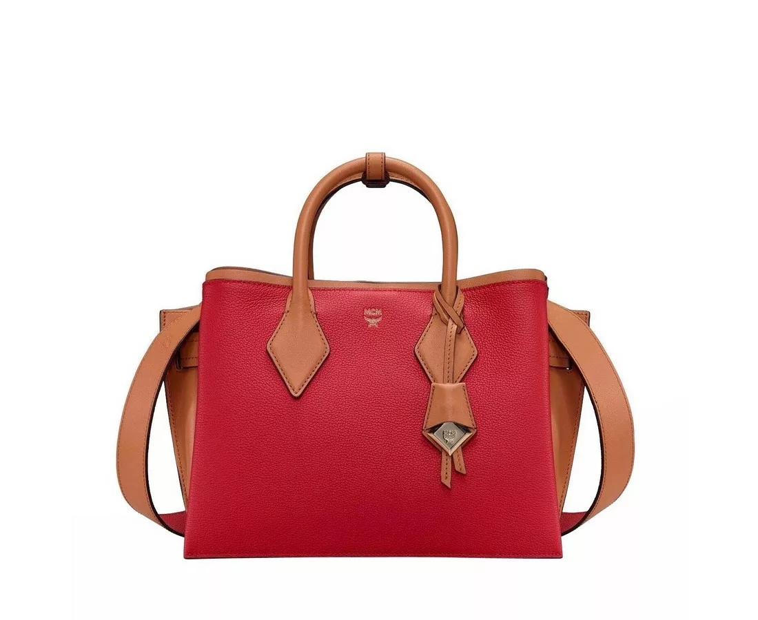 MCM Red Milano Ruby Leather Medium Tote Shoulder Bag MCM Red Milano Ruby Leather Medium Tote Shoulder Bag | Image 1