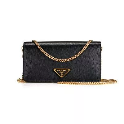 Prada Miniborse Black Vitello Move Leather Chain Cross Body Prada Miniborse Black Vitello Move Leather Chain Cross Body | Image 1