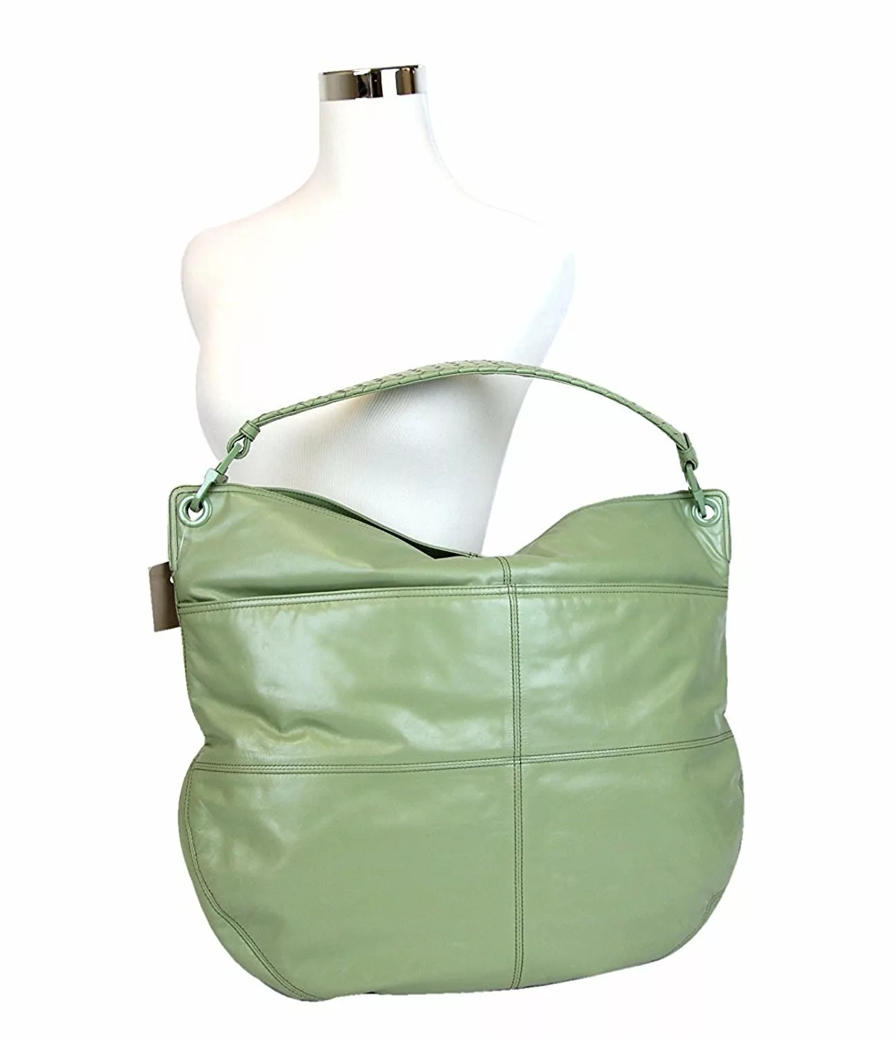 Bottega Veneta Women Green Leather Hobo Woven Detail Bag Bottega Veneta Women Green Leather Hobo Woven Detail Bag | Image 3