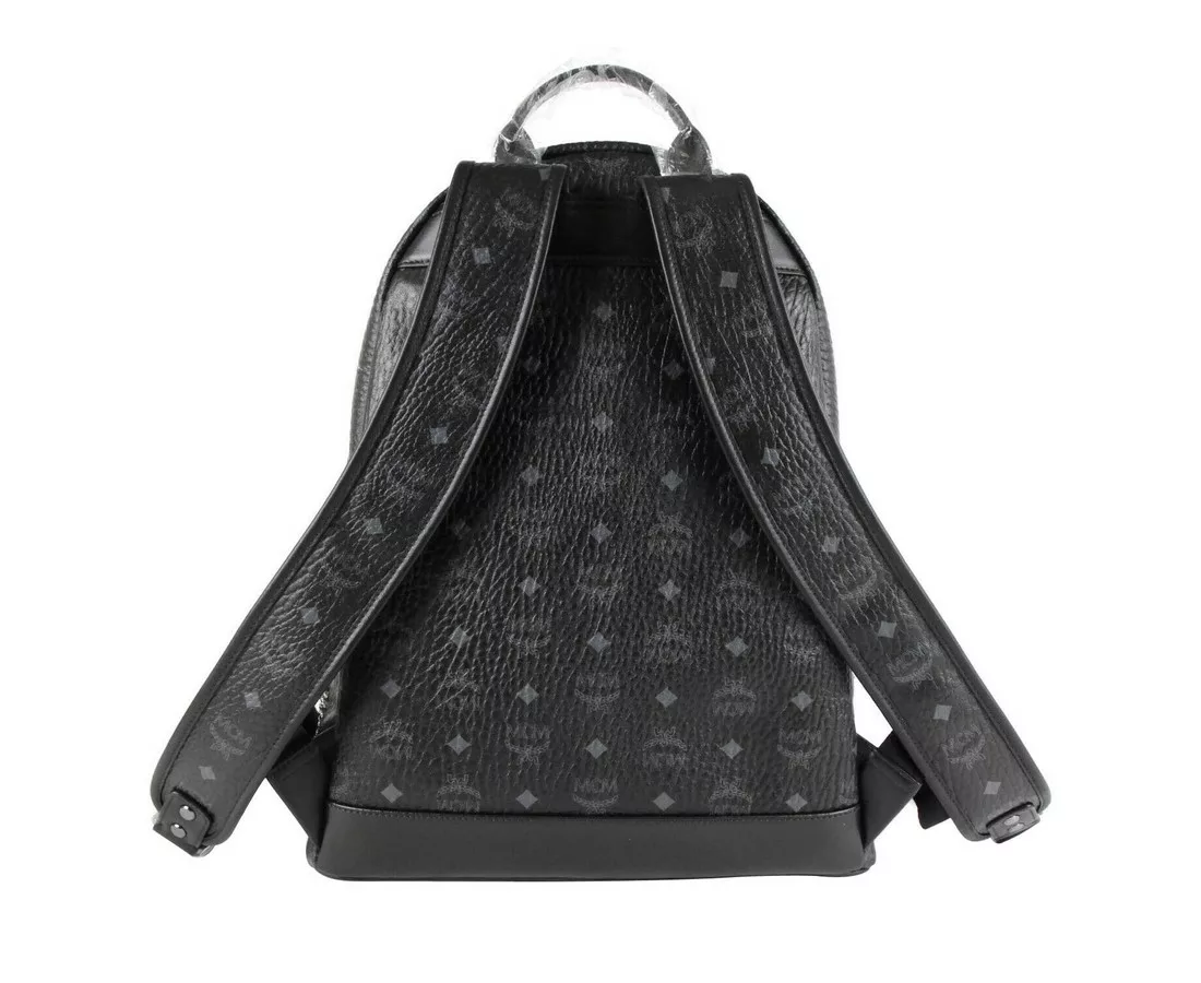 MCM Black Coated Canvas Studded Medium Backpack MCM Black Coated Canvas Studded Medium Backpack | Image 5