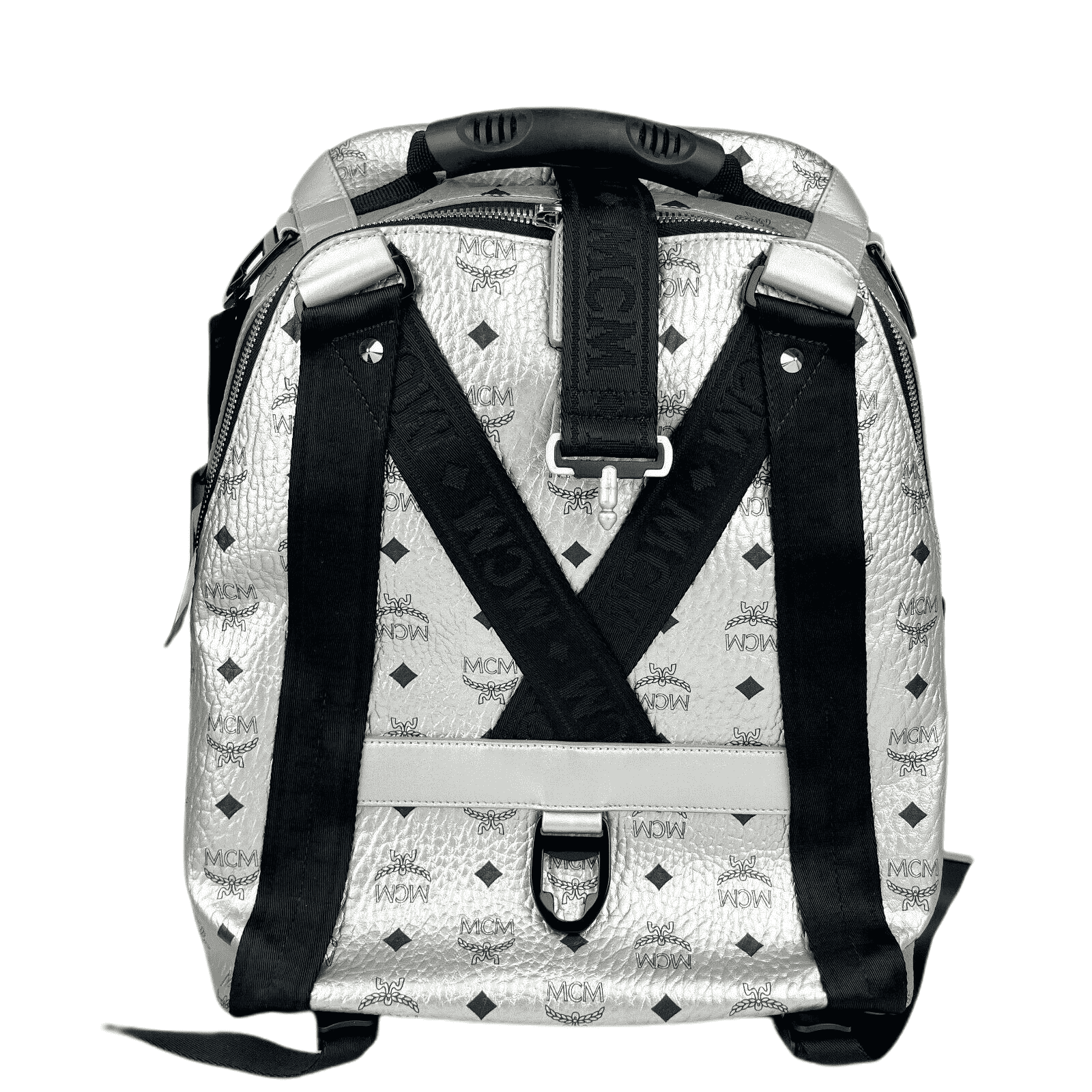 MCM MCM Women Jemison 2in1 Silver Visetos Medium Backpack Belt Bag MCM MCM Women Jemison 2in1 Silver Visetos Medium Backpack Belt Bag | Image 2