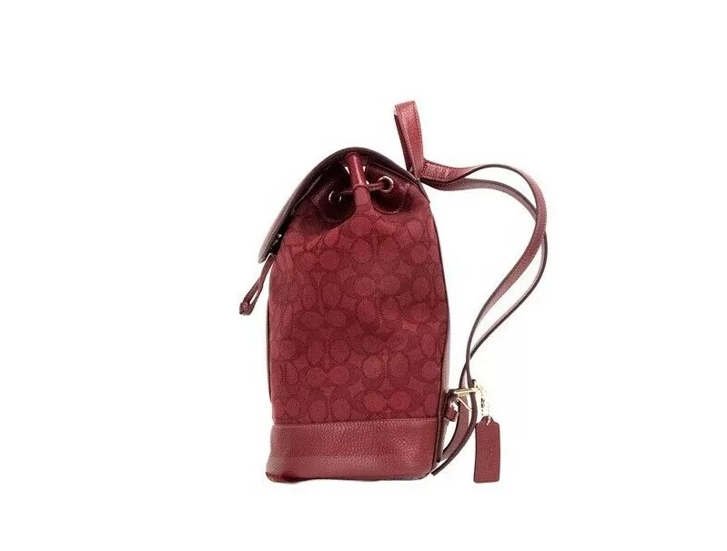 COACH Dempsey Red Apple Signature Jacquard Canvas Logo Patch Backpack COACH Dempsey Red Apple Signature Jacquard Canvas Logo Patch Backpack | Image 4