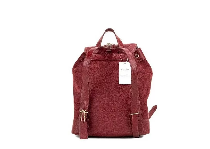 COACH Dempsey Red Apple Signature Jacquard Canvas Logo Patch Backpack COACH Dempsey Red Apple Signature Jacquard Canvas Logo Patch Backpack | Image 2
