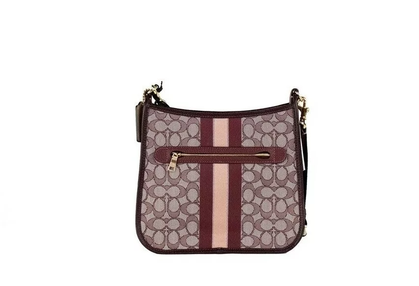 COACH Dempsey Wine Signature Jacquard Canvas Patch File Crossbody Bag COACH Dempsey Wine Signature Jacquard Canvas Patch File Crossbody Bag | Image 2