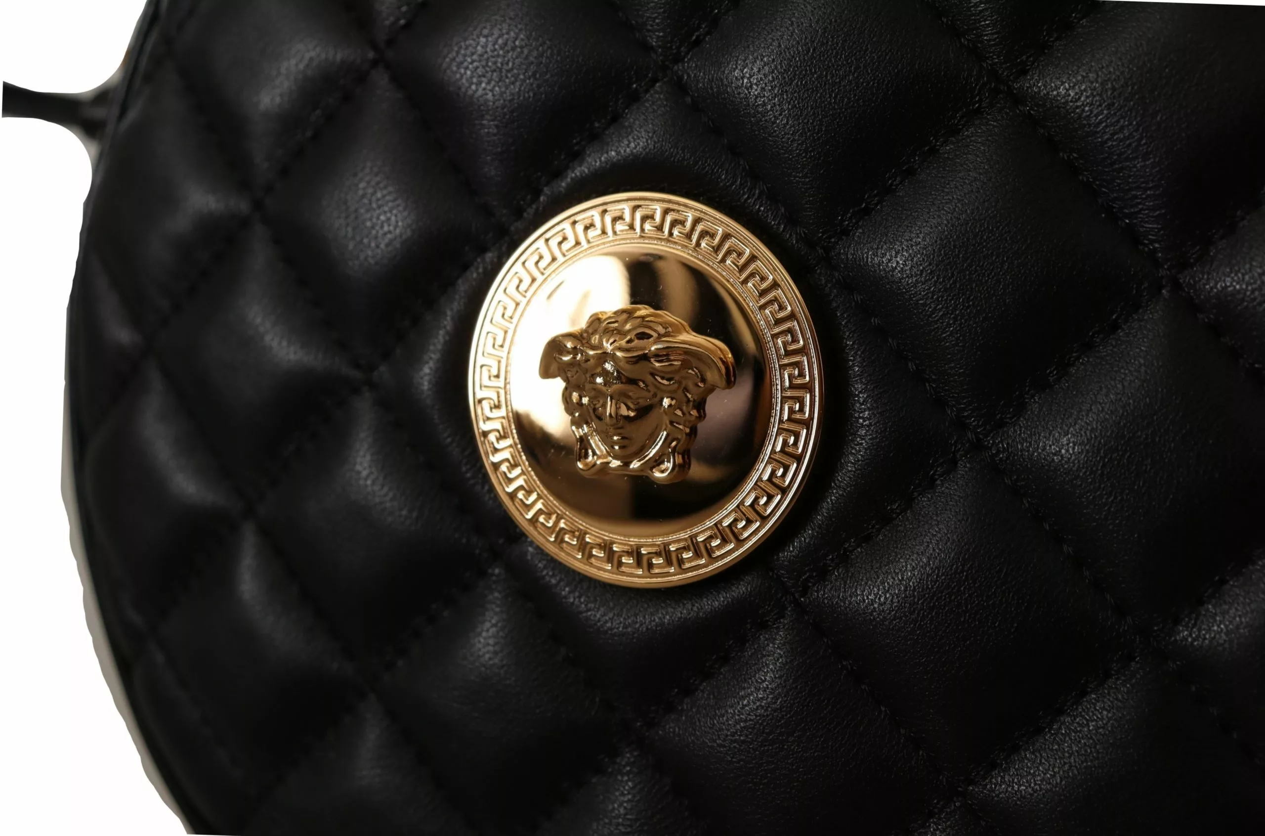 Versace Black Nappa Leather Medusa Round Shoulder Bag Versace Black Nappa Leather Medusa Round Shoulder Bag | Image 5