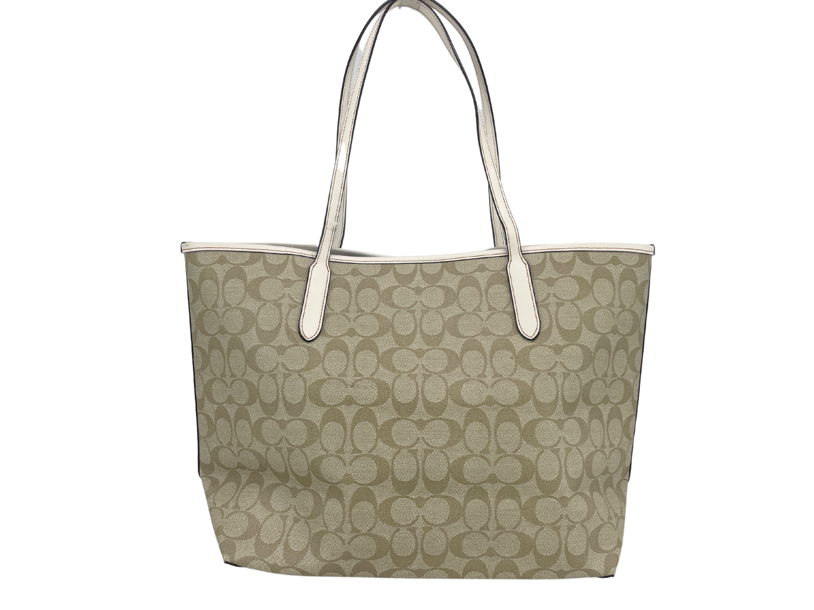 COACH (CA607) Large Khaki Horse Carriage Graphic Signature City Tote Handbag COACH (CA607) Large Khaki Horse Carriage Graphic Signature City Tote Handbag | Image 3
