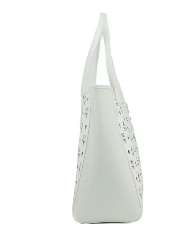 MCM Portuna Medium White Logo Visetos Tumbled Leather Multifunction Tote Handbag MCM Portuna Medium White Logo Visetos Tumbled Leather Multifunction Tote Handbag | Image 2