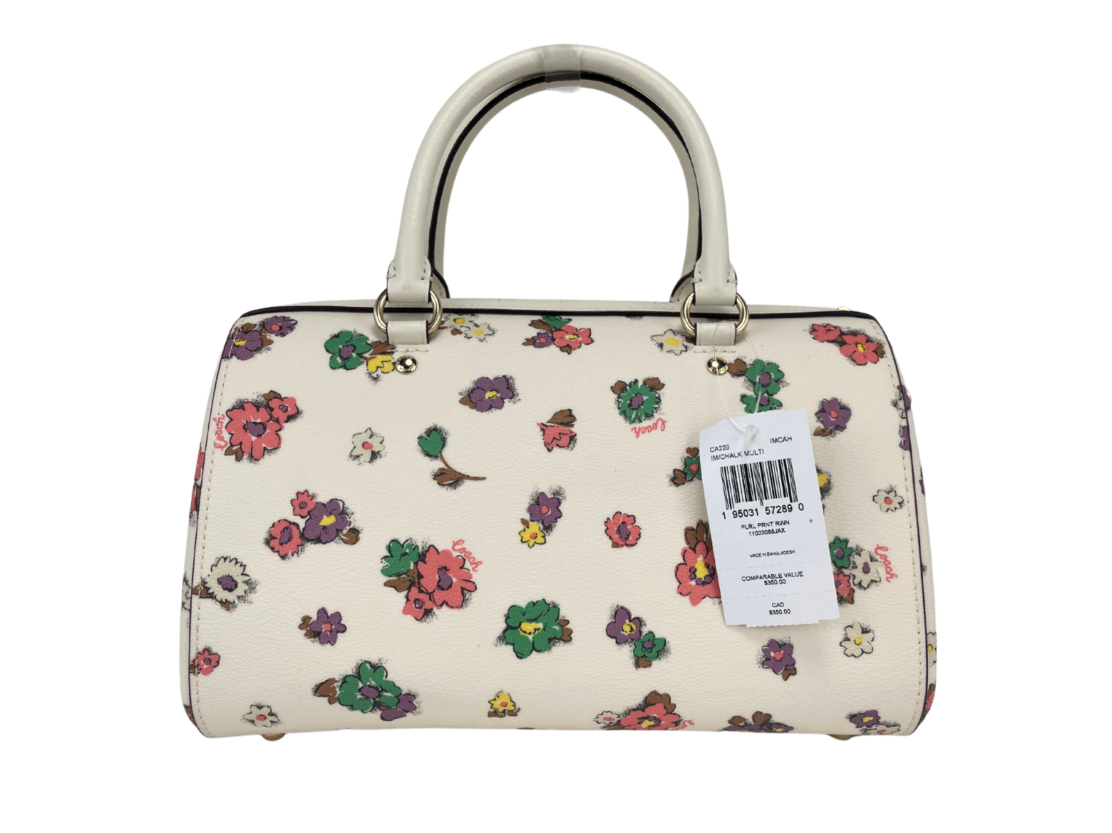 COACH (CA229) Floral Field Leather Rowan Medium Satchel Handbag Purse Crossbody COACH (CA229) Floral Field Leather Rowan Medium Satchel Handbag Purse Crossbody | Image 3