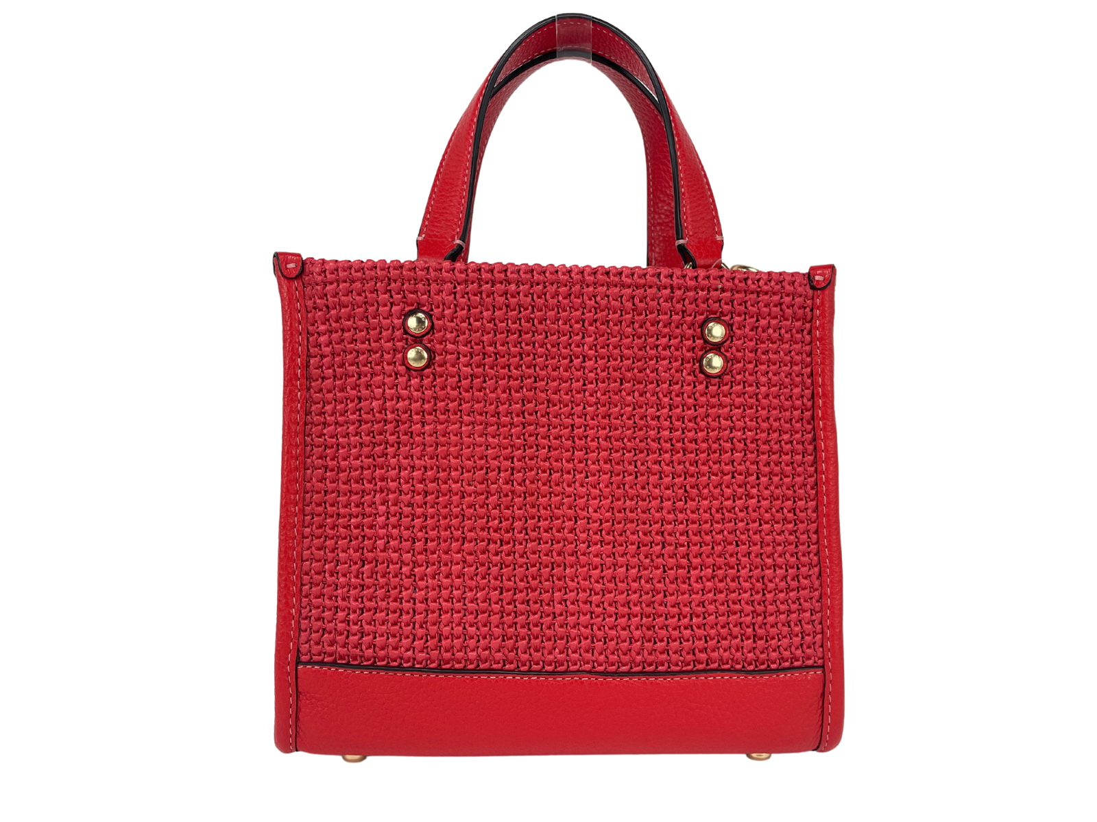 COACH (CA291) Dempsey Straw Miami Red Tote 22 Crossbody Purse Handbag Bag COACH (CA291) Dempsey Straw Miami Red Tote 22 Crossbody Purse Handbag Bag | Image 3