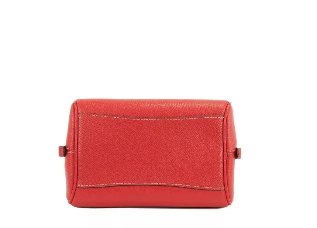 COACH Sydney Small Miami Red Crossgrain Leather Satchel Crossbody Bag COACH Sydney Small Miami Red Crossgrain Leather Satchel Crossbody Bag | Image 4