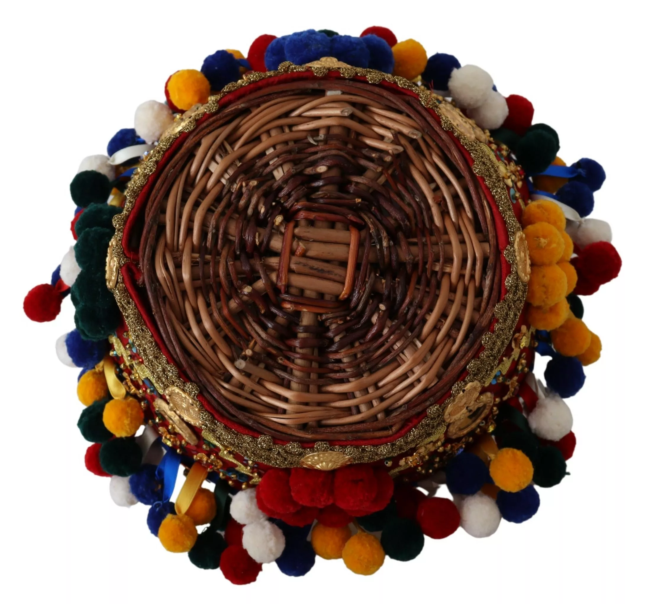 Dolce & Gabbana Multicolor Cotton Embellished Agnese Basket Tote Bag Dolce & Gabbana Multicolor Cotton Embellished Agnese Basket Tote Bag | Image 3