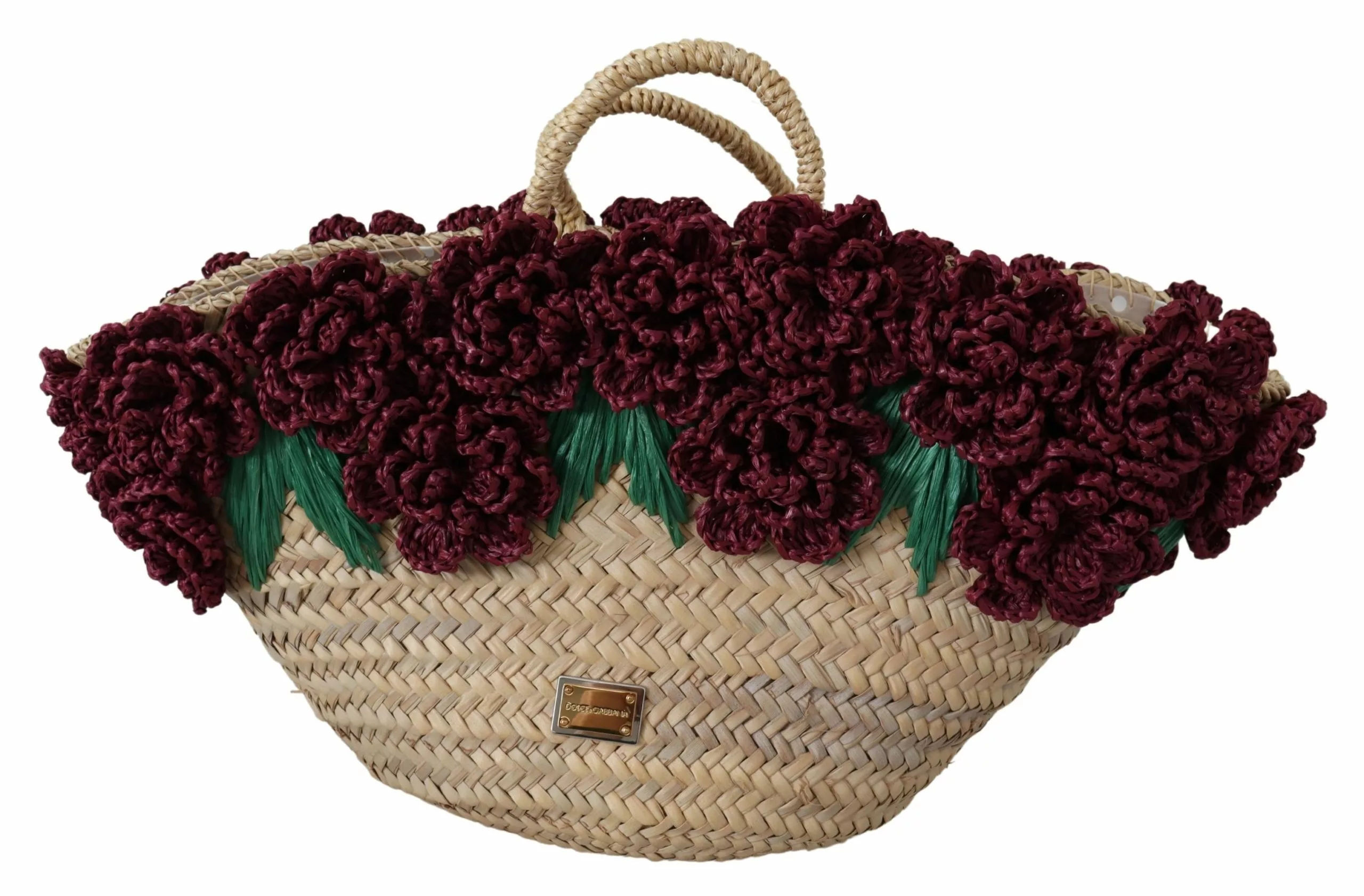 Dolce & Gabbana Multicolor Straw Floral Handbag Tote Women Purse Dolce & Gabbana Multicolor Straw Floral Handbag Tote Women Purse | Image 1