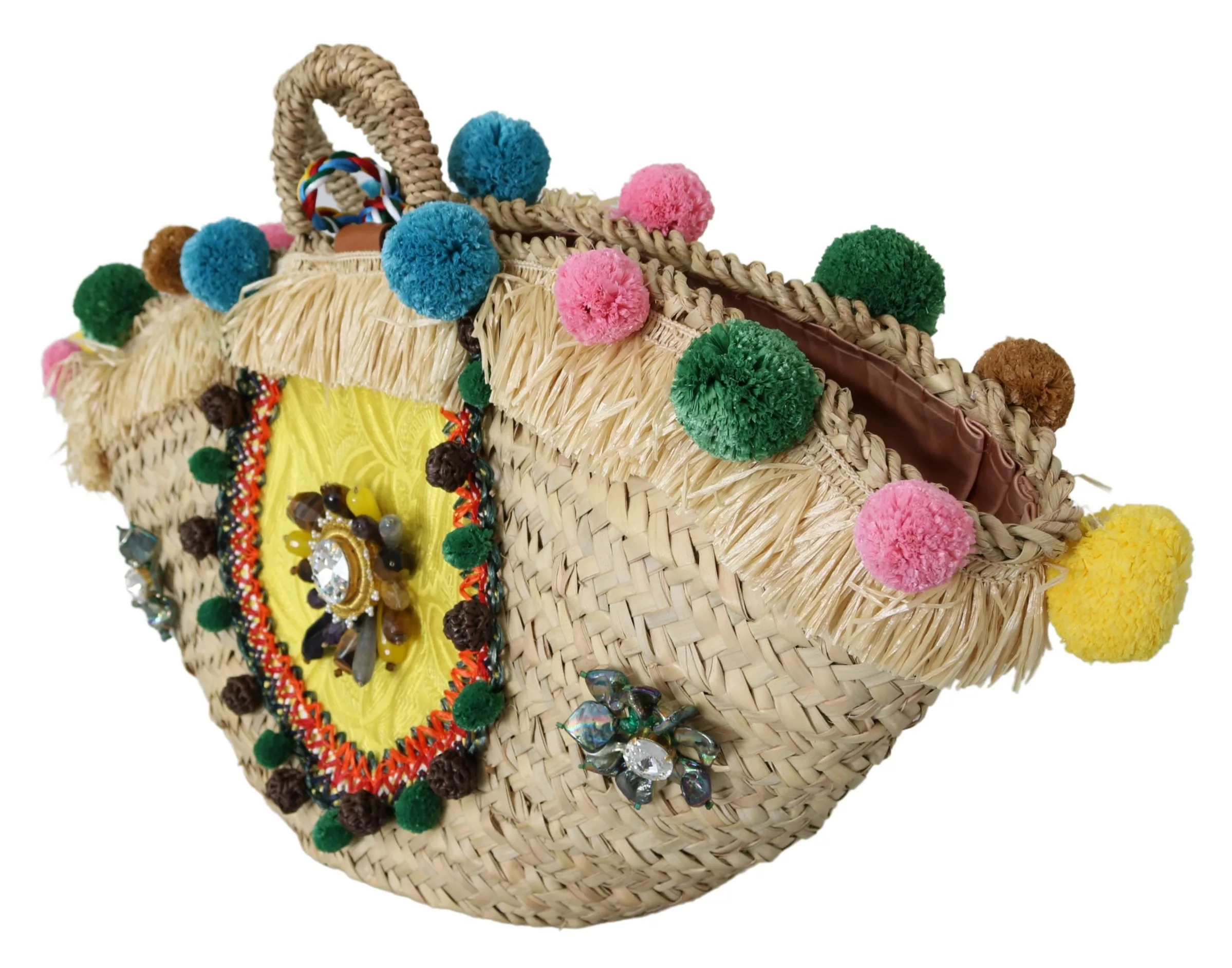 Dolce & Gabbana Multicolor Straw Crystal Ricamo Hand Tote Borse Bag Dolce & Gabbana Multicolor Straw Crystal Ricamo Hand Tote Borse Bag | Image 2