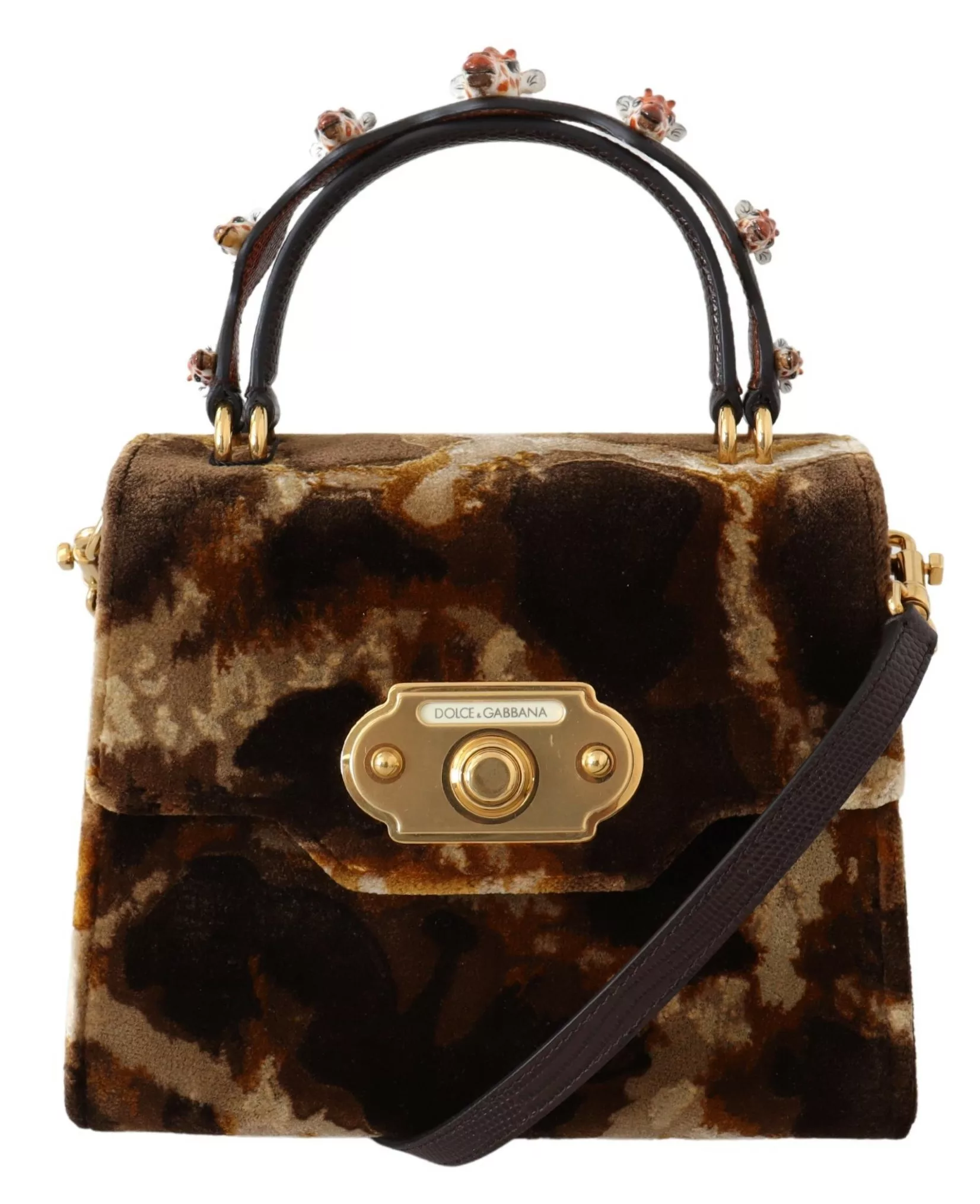 Dolce & Gabbana Brown Giraffe Crossbody Purse Borse WELCOME Purse Dolce & Gabbana Brown Giraffe Crossbody Purse Borse WELCOME Purse | Image 1