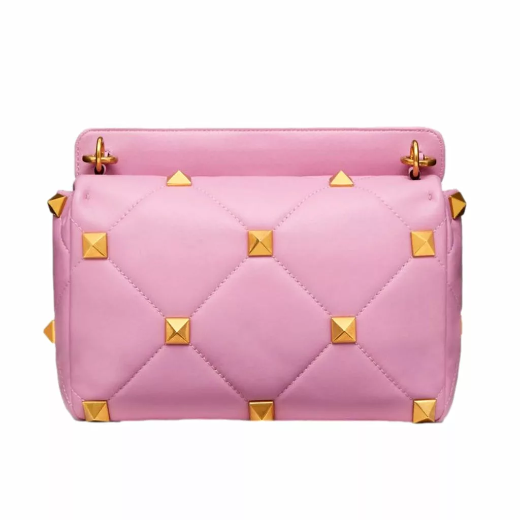 Valentino Garavani Roman Stud Pink Leather Large Crossbody Valentino Garavani Roman Stud Pink Leather Large Crossbody | Image 6