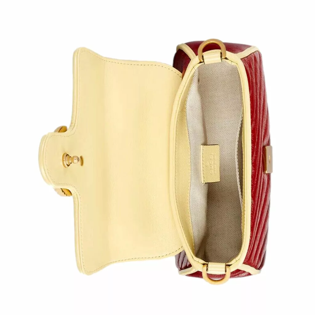 Gucci GG Marmont Red and Blue Leather Top Handle Bag Gucci GG Marmont Red and Blue Leather Top Handle Bag | Image 4