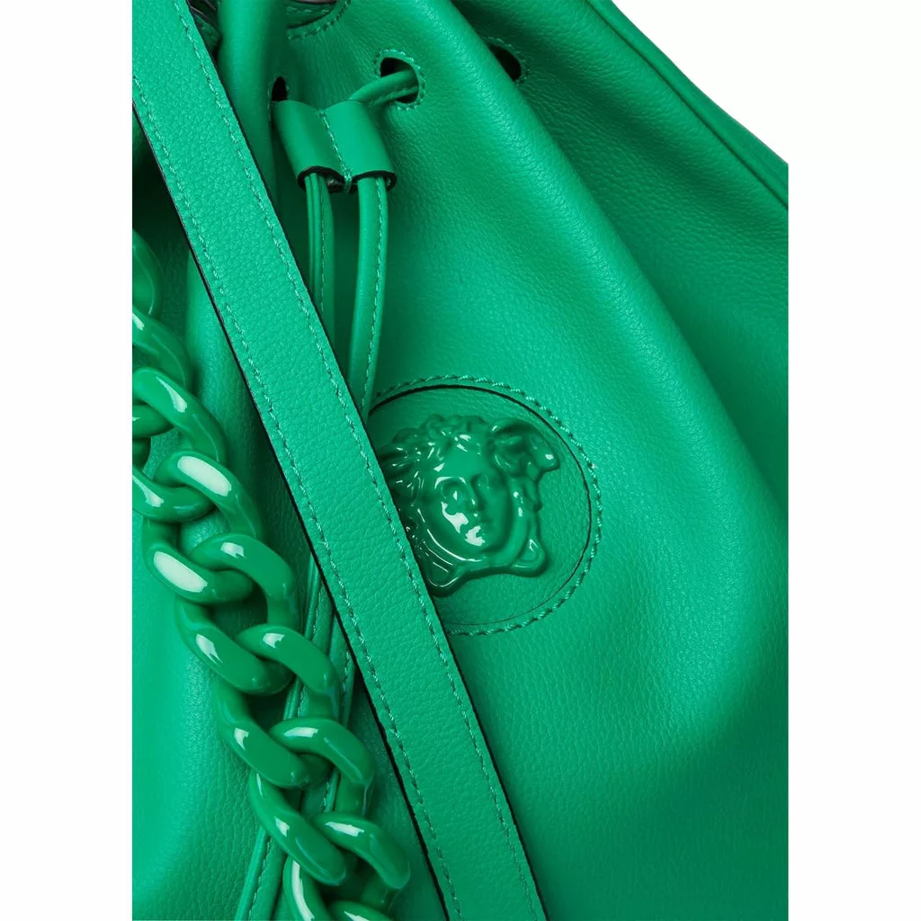 Versace La Medusa Leather Bucket Bag Green Versace La Medusa Leather Bucket Bag Green | Image 8