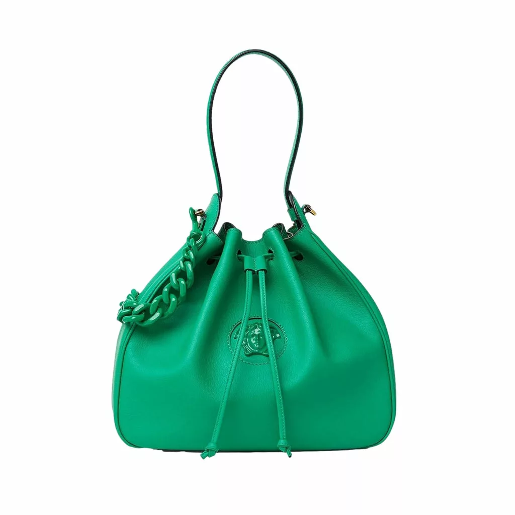 Versace La Medusa Leather Bucket Bag Green Versace La Medusa Leather Bucket Bag Green | Image 2