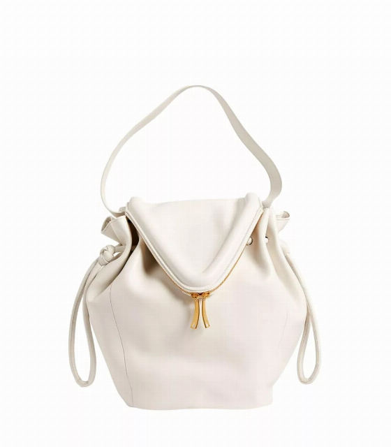 Bottega Veneta Beak Large Ivory Calfskin Shoulder Bag | Image 1