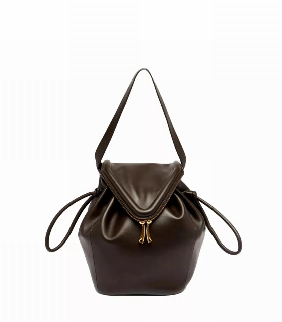 Bottega Veneta Beak Large Brown Calfskin Shoulder Bag | Image 1
