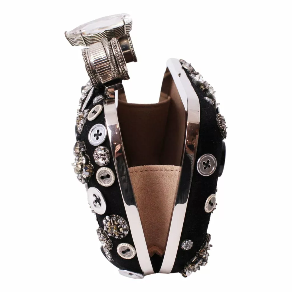 Alexander McQueen Black Embellished Four-Ring Box Clutch Alexander McQueen Black Embellished Four-Ring Box Clutch | Image 8