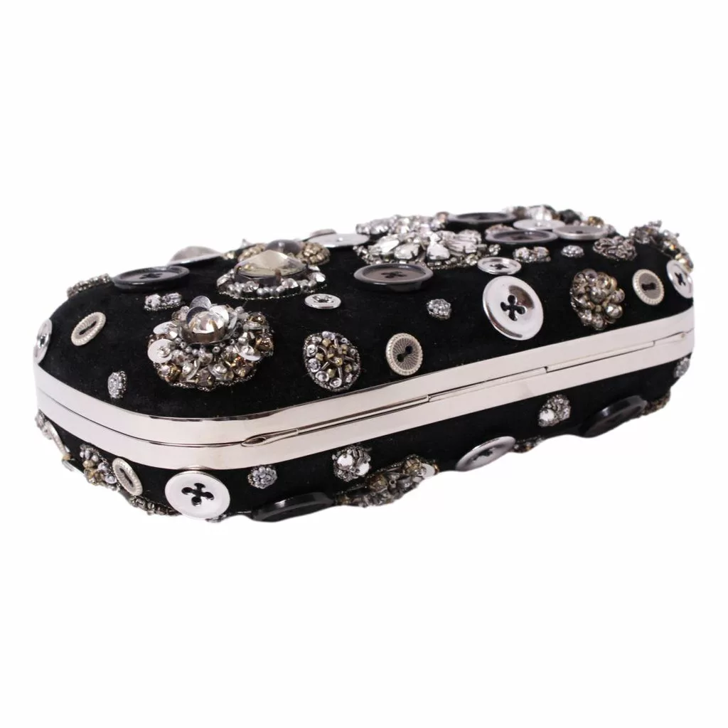 Alexander McQueen Black Embellished Four-Ring Box Clutch Alexander McQueen Black Embellished Four-Ring Box Clutch | Image 6