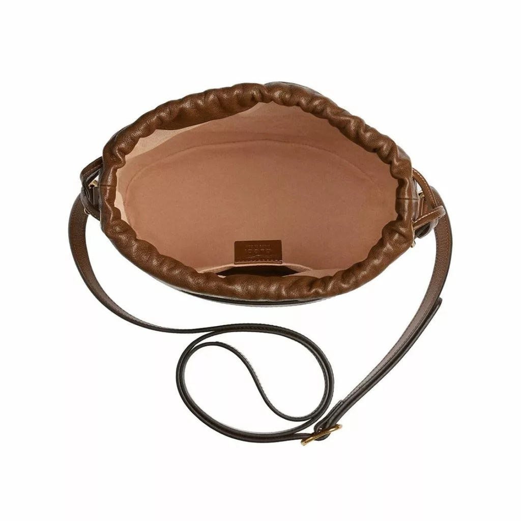 Gucci 1955 Horsebit Monogram Calfskin Drawstring Bucket Bag Gucci 1955 Horsebit Monogram Calfskin Drawstring Bucket Bag | Image 7