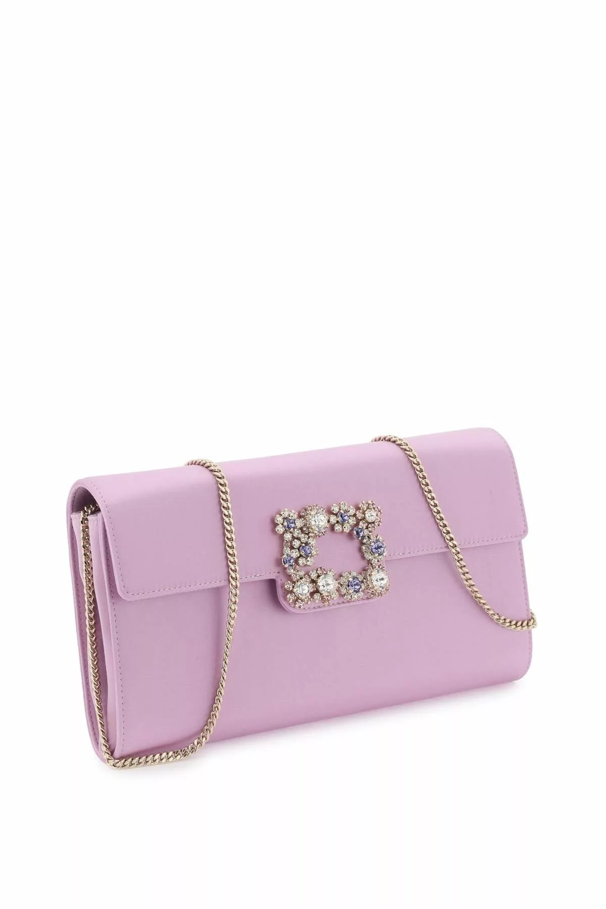 Roger vivier satin clutch bag with colored flower strass buckle Roger vivier satin clutch bag with colored flower strass buckle | Image 3