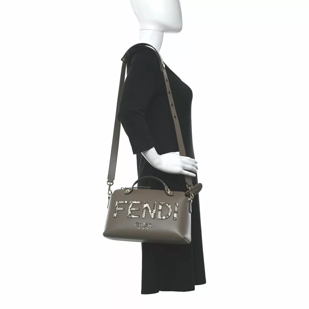 Fendi By The Way Python Print and Grey Leather Boston Fendi By The Way Python Print and Grey Leather Boston | Image 3