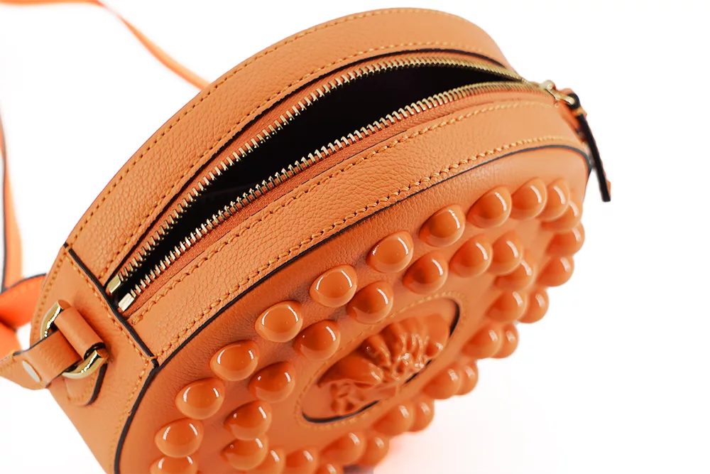Versace Orange Calf Leather Round Shoulder Bag Versace Orange Calf Leather Round Shoulder Bag | Image 5