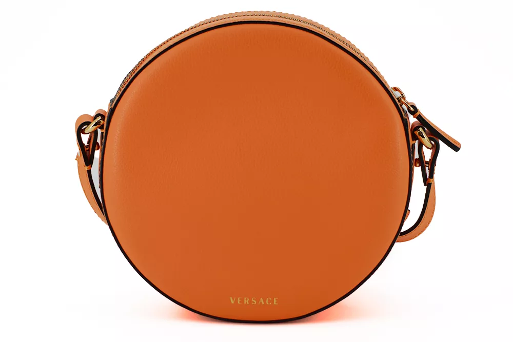 Versace Orange Calf Leather Round Shoulder Bag Versace Orange Calf Leather Round Shoulder Bag | Image 2
