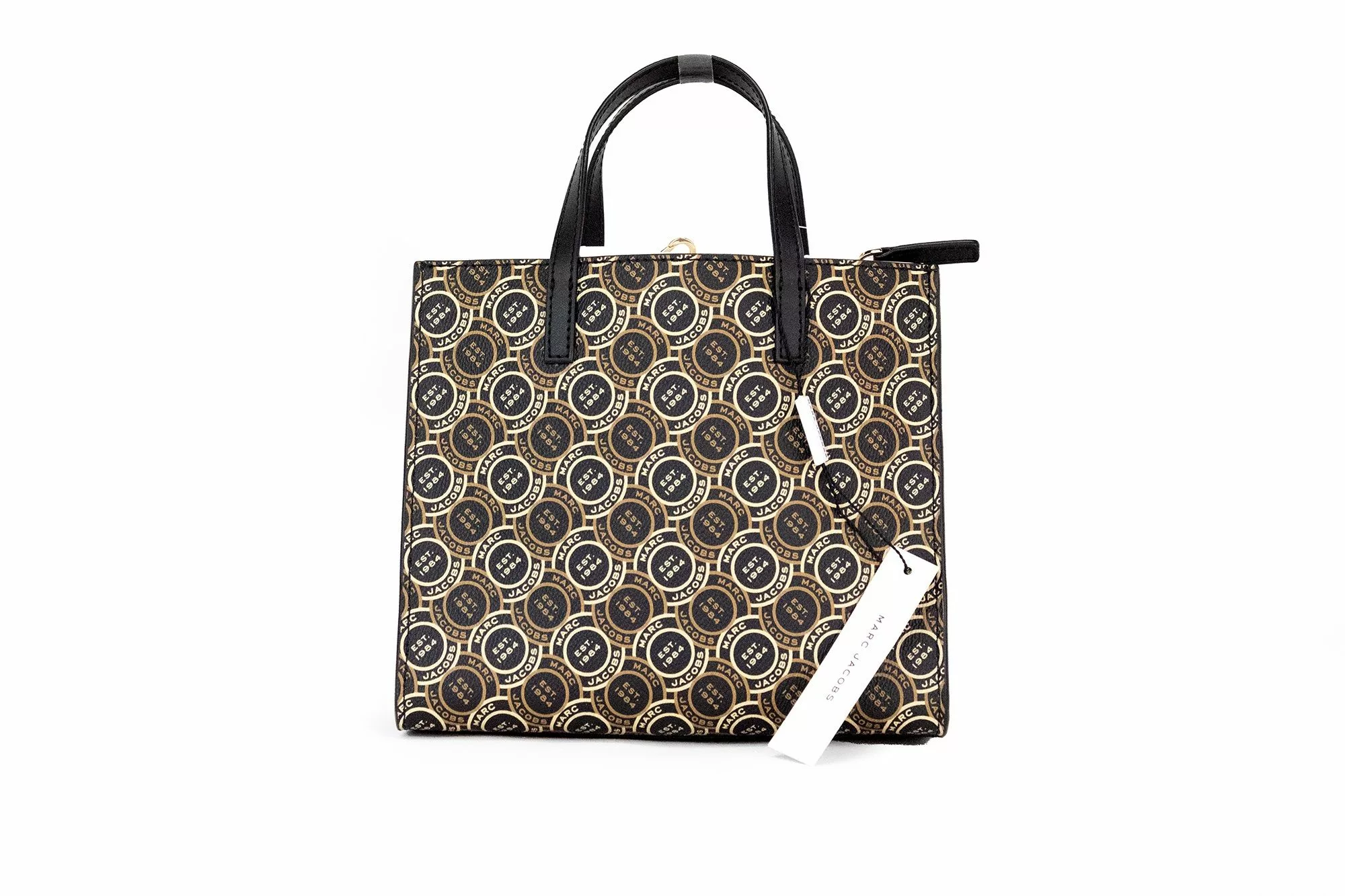Marc Jacobs Mini Grind Signet Printed Leather Crossbody Tote Handbag Purse Marc Jacobs Mini Grind Signet Printed Leather Crossbody Tote Handbag Purse | Image 2