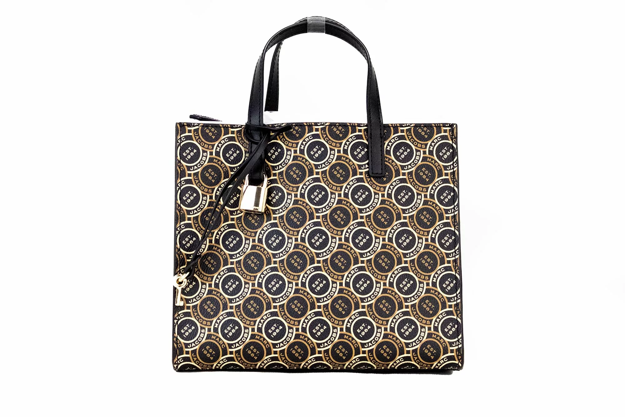Marc Jacobs Mini Grind Signet Printed Leather Crossbody Tote Handbag Purse Marc Jacobs Mini Grind Signet Printed Leather Crossbody Tote Handbag Purse | Image 1