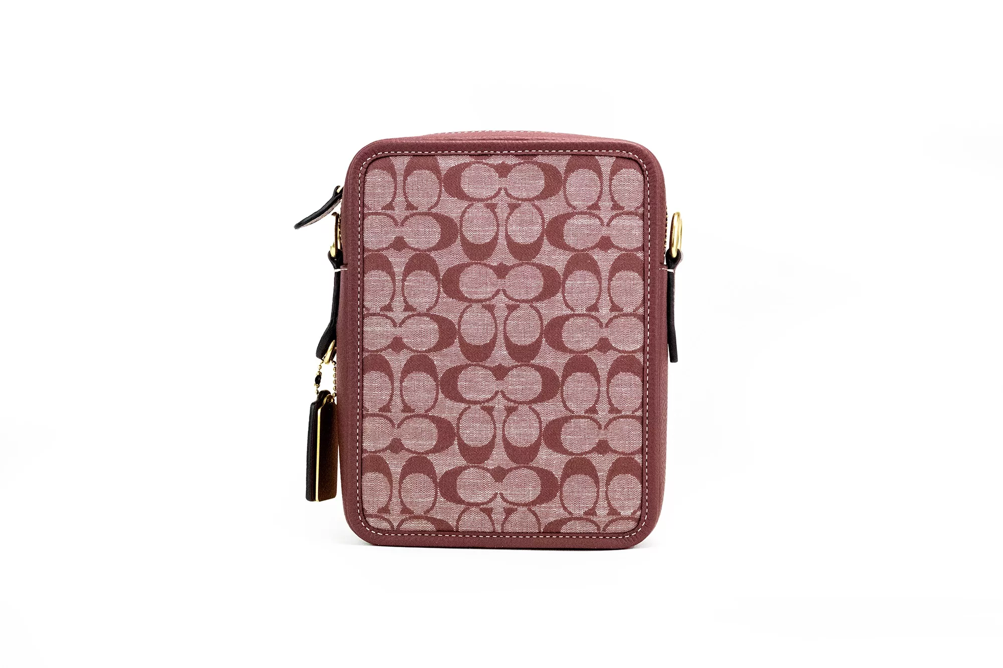 COACH Sullivan Wine Signature Chambray Canvas Leather Crossbody Bag COACH Sullivan Wine Signature Chambray Canvas Leather Crossbody Bag | Image 2