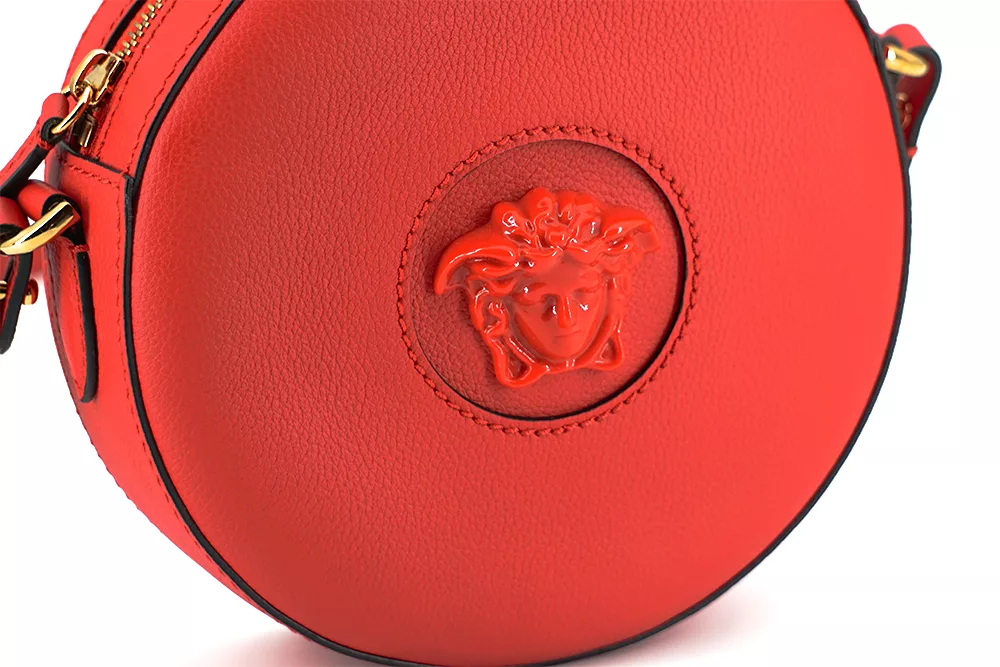 Versace Red Calf Leather Round Disc Shoulder Bag Versace Red Calf Leather Round Disc Shoulder Bag | Image 4
