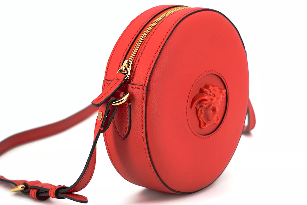 Versace Red Calf Leather Round Disc Shoulder Bag Versace Red Calf Leather Round Disc Shoulder Bag | Image 3