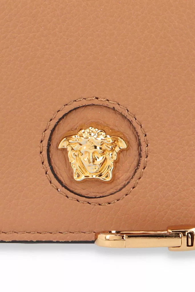 Versace La Medusa Caramel Vitello Card Case Key Chain Versace La Medusa Caramel Vitello Card Case Key Chain | Image 5