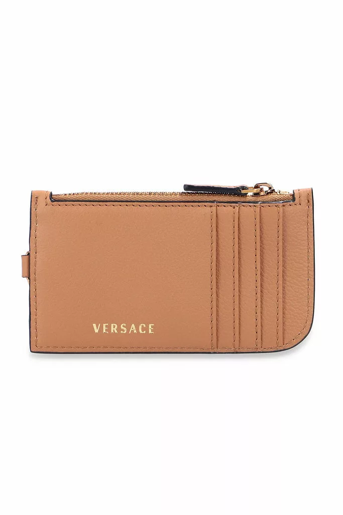 Versace La Medusa Caramel Vitello Card Case Key Chain Versace La Medusa Caramel Vitello Card Case Key Chain | Image 4