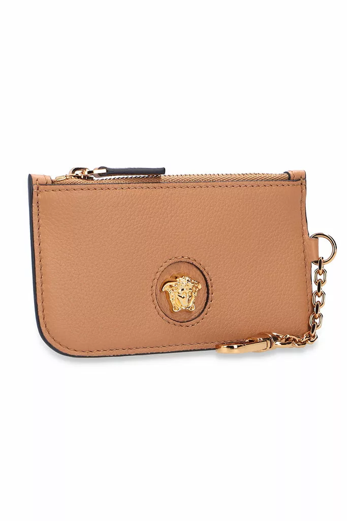 Versace La Medusa Caramel Vitello Card Case Key Chain Versace La Medusa Caramel Vitello Card Case Key Chain | Image 3