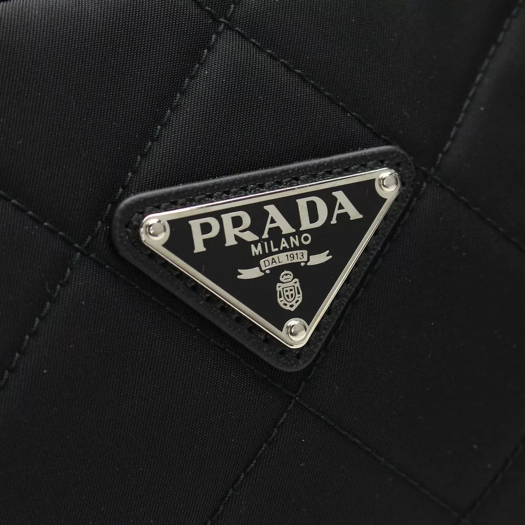 Prada Black Tessuto Nylon Quilted Shoulder Handbag Prada Black Tessuto Nylon Quilted Shoulder Handbag | Image 9