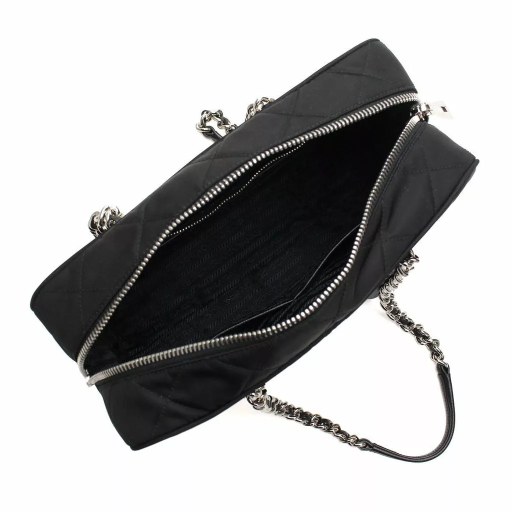 Prada Black Tessuto Nylon Quilted Shoulder Handbag Prada Black Tessuto Nylon Quilted Shoulder Handbag | Image 5