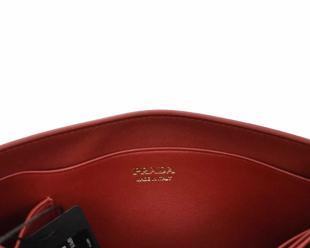 Prada Vitello Move Rubino Red Leather Crossbody Wallet Handbag Prada Vitello Move Rubino Red Leather Crossbody Wallet Handbag | Image 7