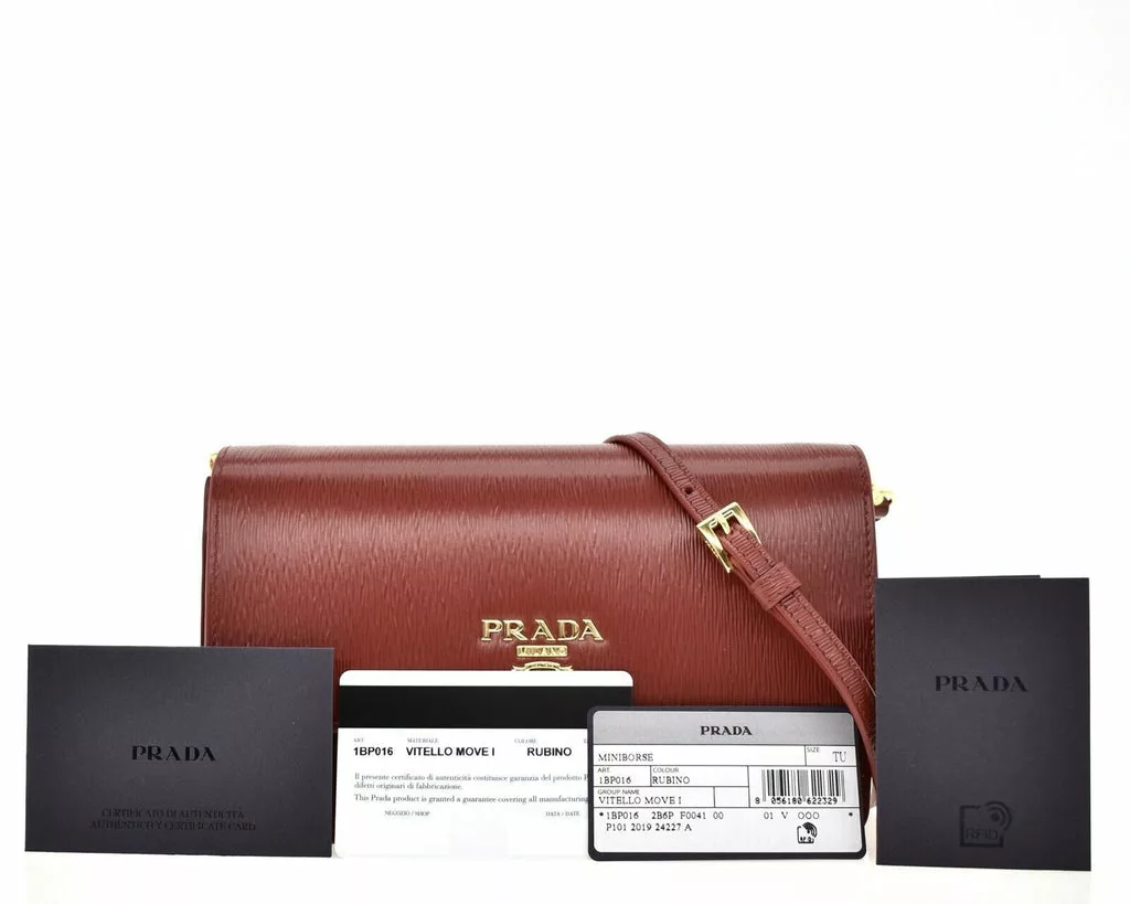 Prada Vitello Move Rubino Red Leather Crossbody Wallet Handbag Prada Vitello Move Rubino Red Leather Crossbody Wallet Handbag | Image 8