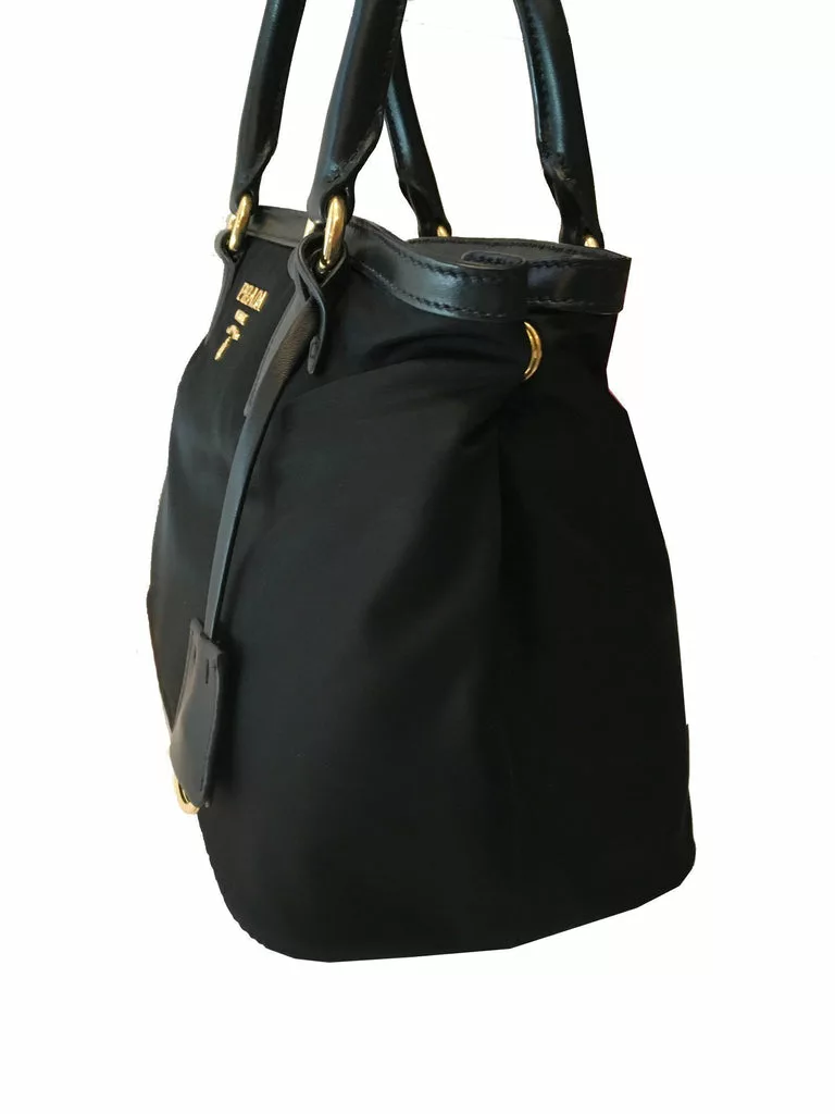 Prada Tessuto Nylon Black Saffiano Small Handbag Satchel Prada Tessuto Nylon Black Saffiano Small Handbag Satchel | Image 13